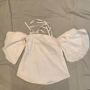 NWT WHBM White Off Shouder Shirt Size 2